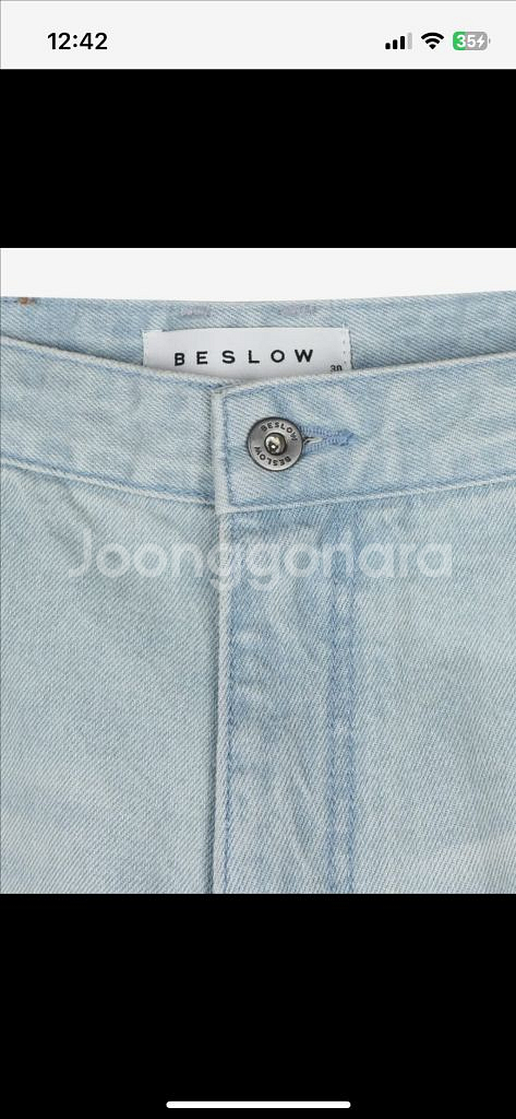 (새상품) 비슬로우 데님 버뮤다 팬츠--3
