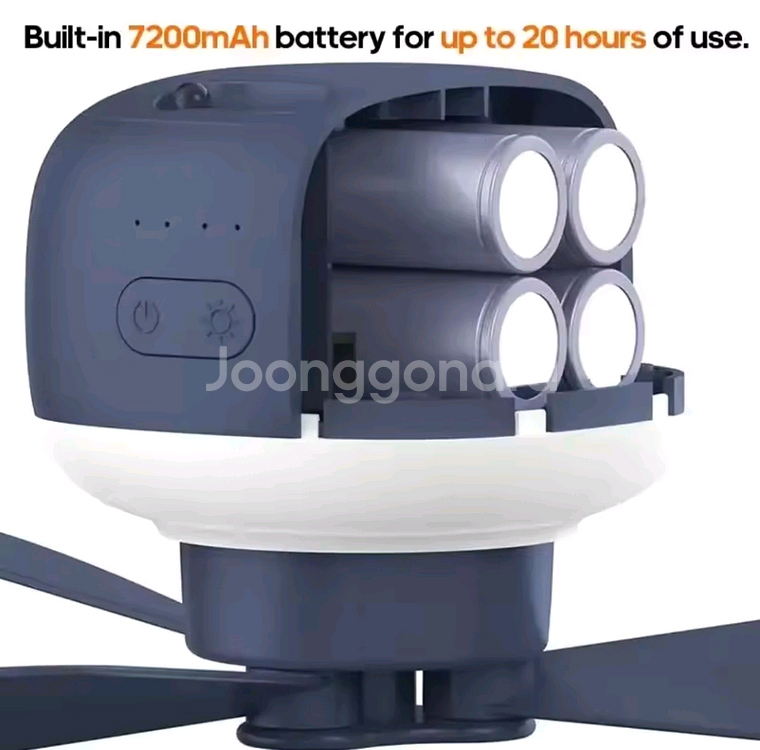 휴대용 캠핑 천장 led 타프팬 7200mah 팝니다--2