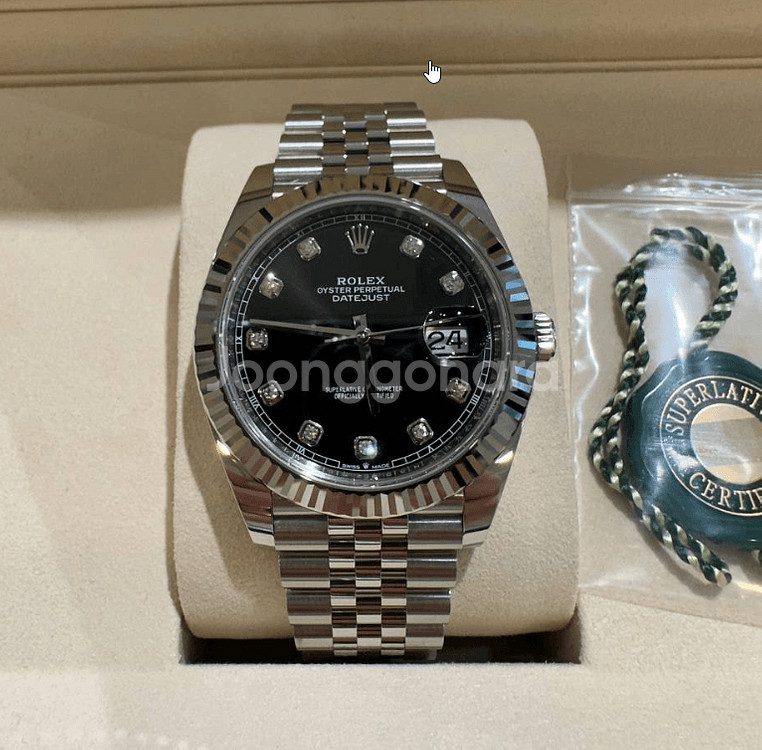 롤렉스 데이저스트 41MM 스틸 쥬빌레 검판 텐포인트--0