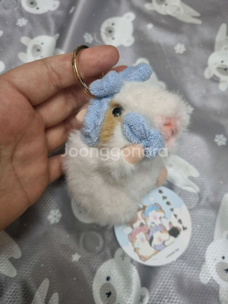 모루못토상 뽀드득세안 화이트 8cm 키링 인형 가방고리--2