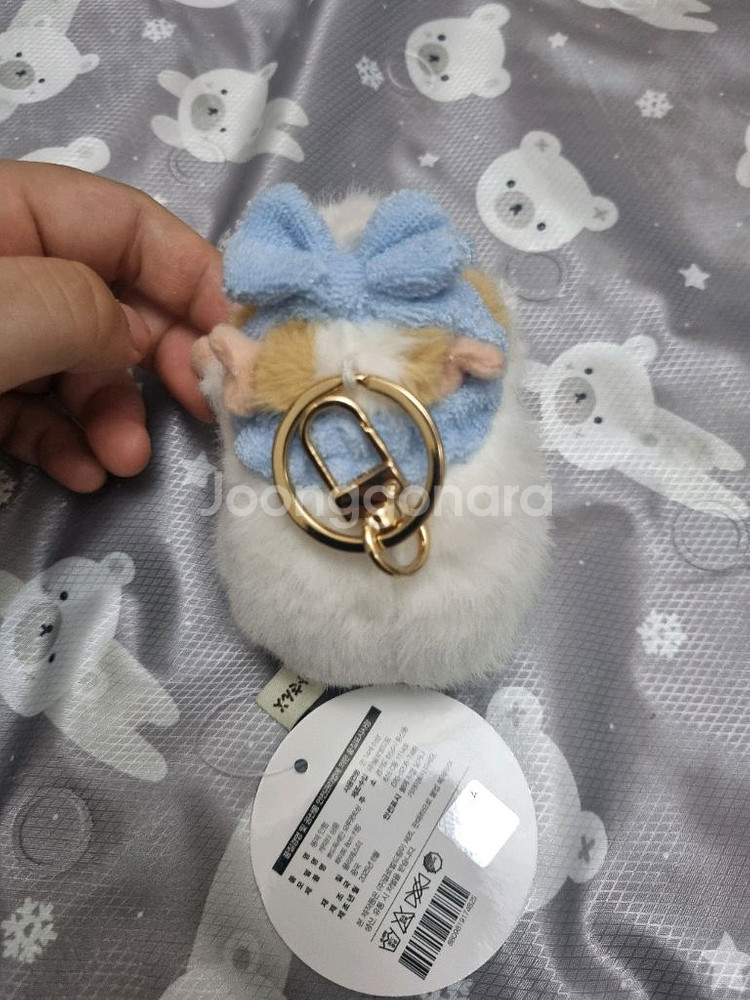 모루못토상 뽀드득세안 화이트 8cm 키링 인형 가방고리--5