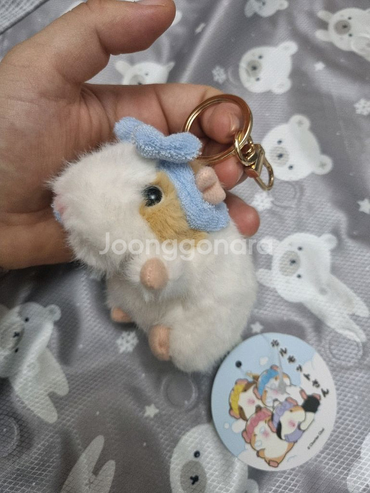 모루못토상 뽀드득세안 화이트 8cm 키링 인형 가방고리--4
