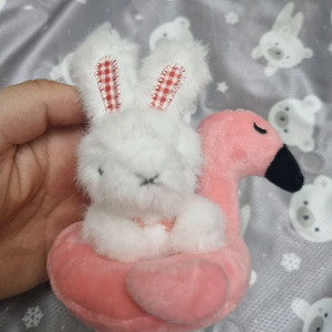 튜브가 좋아 레보니 8cm 토끼인형 키링 가방고리 인형