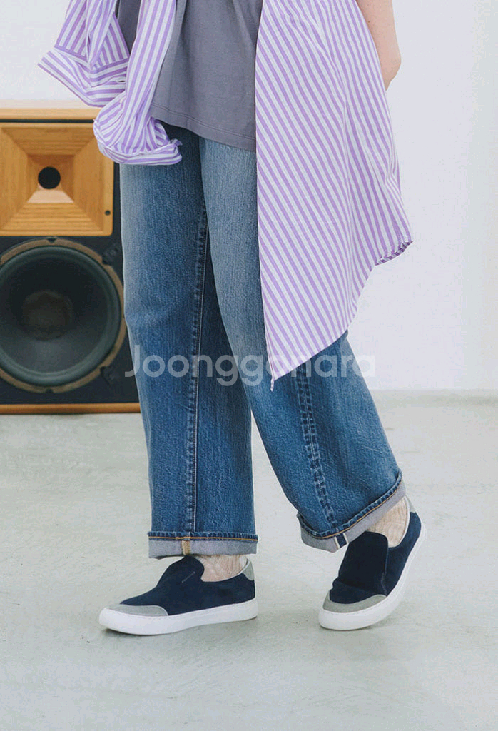 Toun 토운 스웨이드 슬립온 네이비 컬러 245사이즈--6