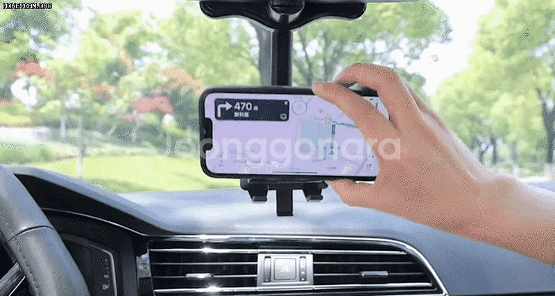 룸미러 거치대 360도 회전걸이 블랙--2
