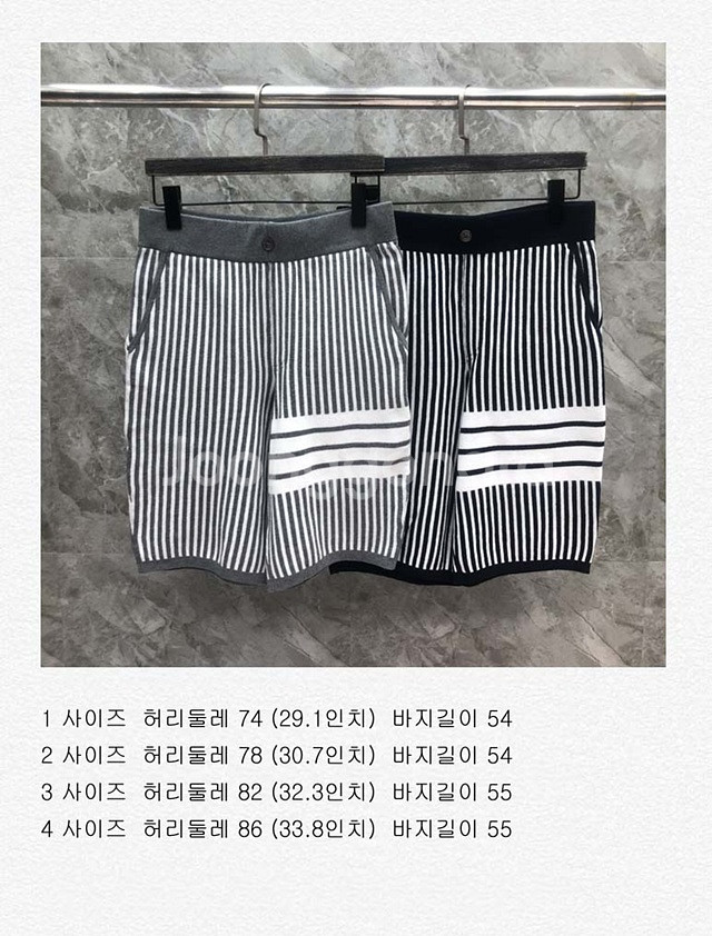 톰브라운 스트라이프 사선 니트 쇼츠 반바지 2칼라--6