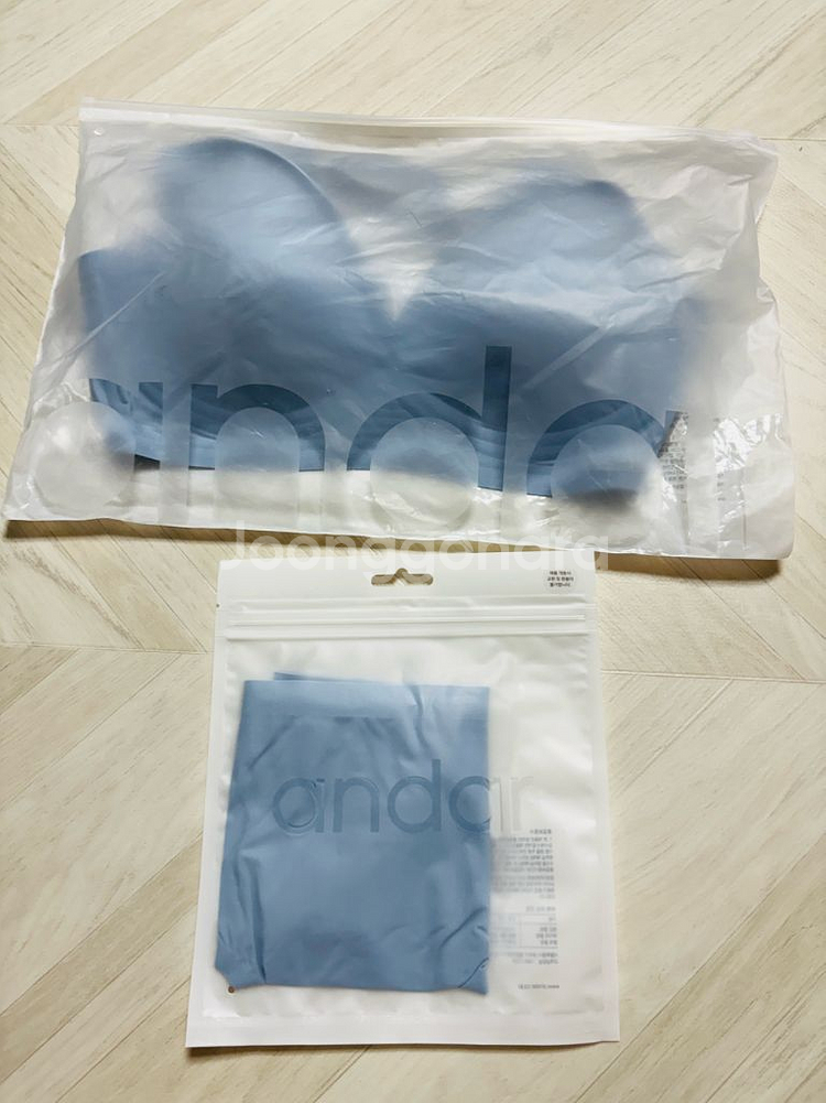 [새상품]안다르 쿨링브라 노후크형 필링블루 세트 M--3