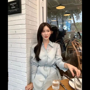 르옐 셔츠 드레스 (실크 이너 원피스, 벨트 세트)