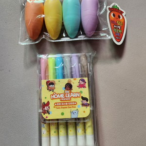 새거 미니당근파스텔 형광펜세트 4pcs 트윈파스텔 도트