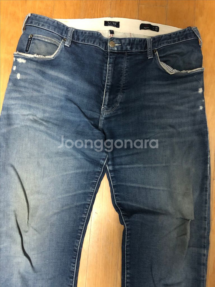 아르마니 J45 빈티지 워싱 레귤러핏 데님팬츠 36--2
