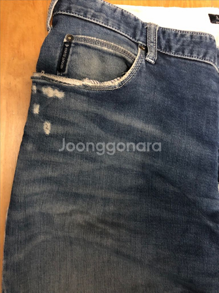 아르마니 J45 빈티지 워싱 레귤러핏 데님팬츠 36--3