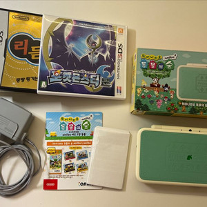 닌텐도 2ds xl 튀동숲 충전기 포함 풀세트+칩 3개