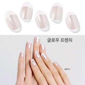 오호라 젤네일스티커 치크네일 프렌치 레드 화이트 블랙