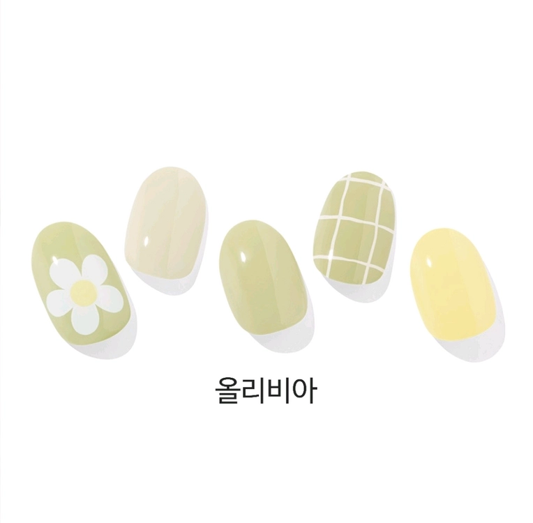 오호라 젤네일스티커 치크네일 프렌치 레드 화이트 블랙 이미지
