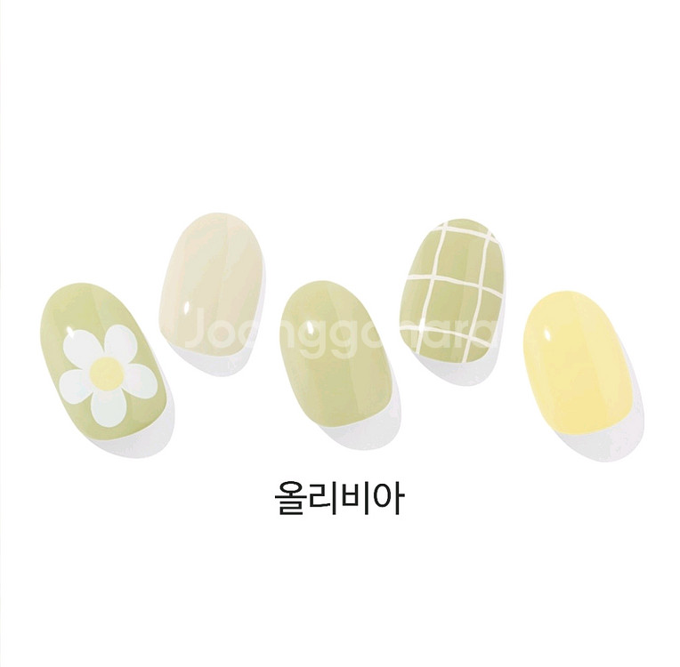 오호라 젤네일스티커 치크네일 프렌치 레드 화이트 블랙--9