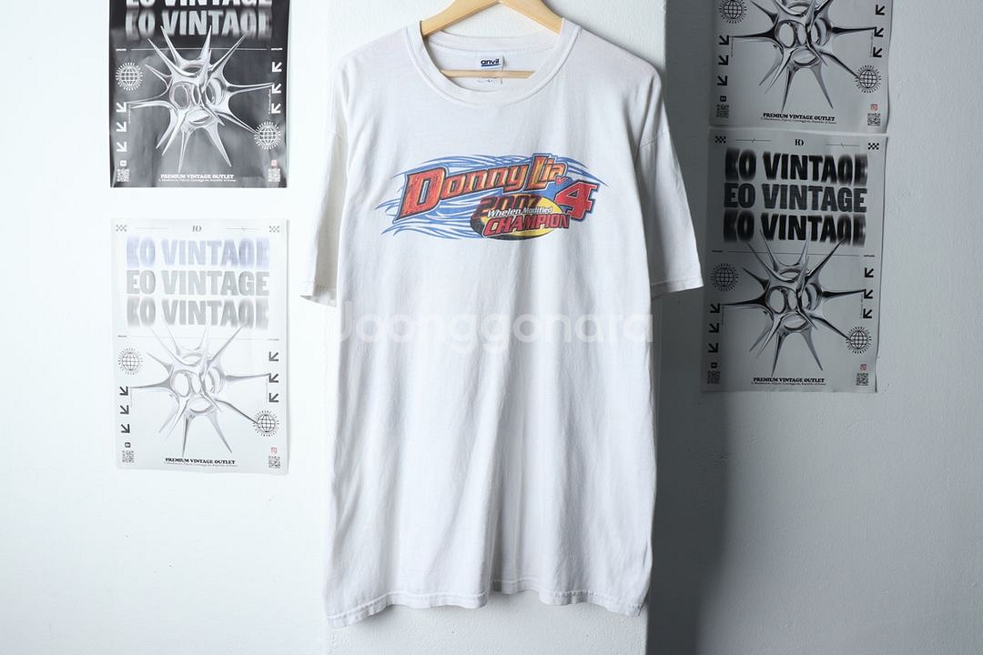 (L-XL) 브랜드빈티지 반팔 티셔츠 레이싱 락티--1