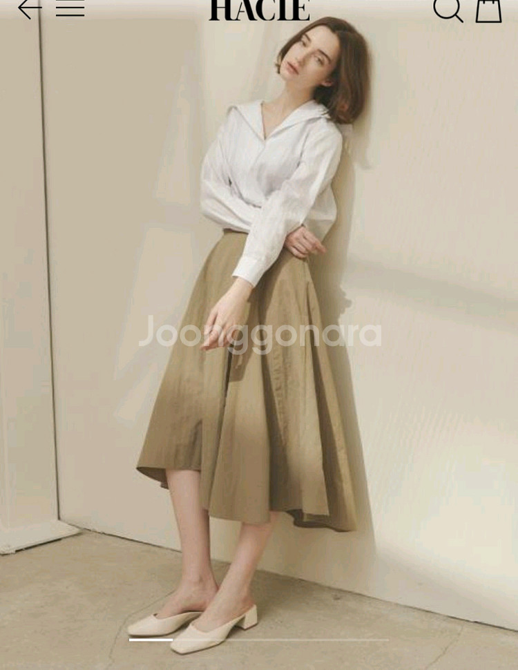 하시에 언발 플레어 스커트--0