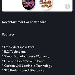 네버썸머 Evo 스노우보드