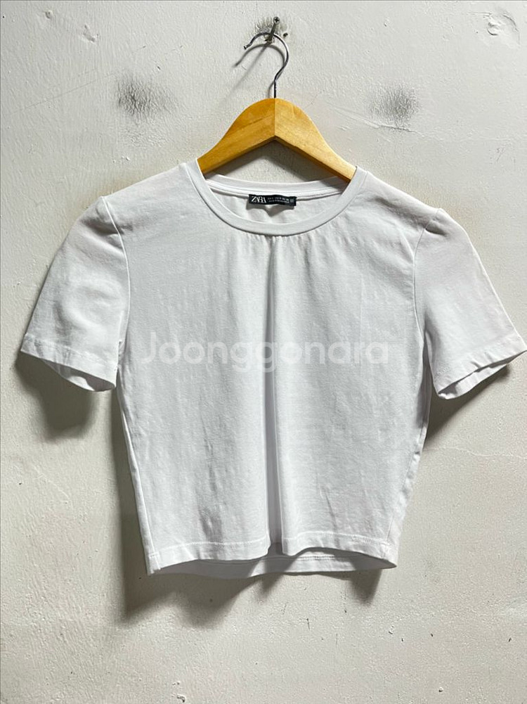 55 ZARA 자라 스판 크롭 반팔티--0