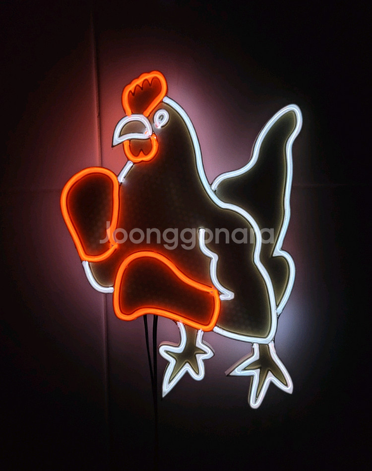 네온사인 닭 치킨 복싱 led--0