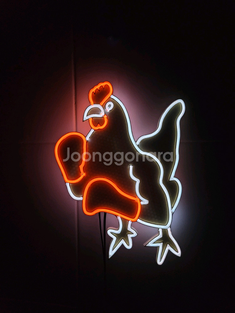 네온사인 닭 치킨 복싱 led--1