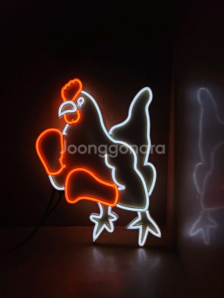 네온사인 닭 치킨 복싱 led--3