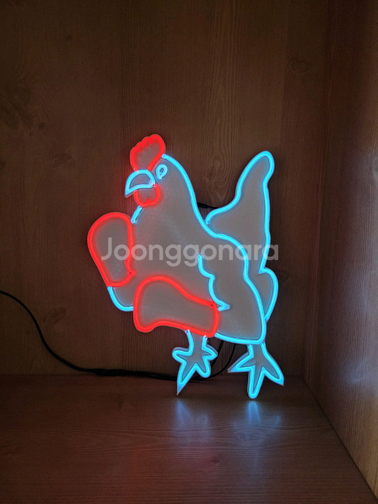네온사인 닭 치킨 복싱 led--4
