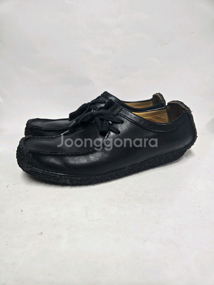 클락스 Wallabee 검정 가죽 uk8 270mm--3
