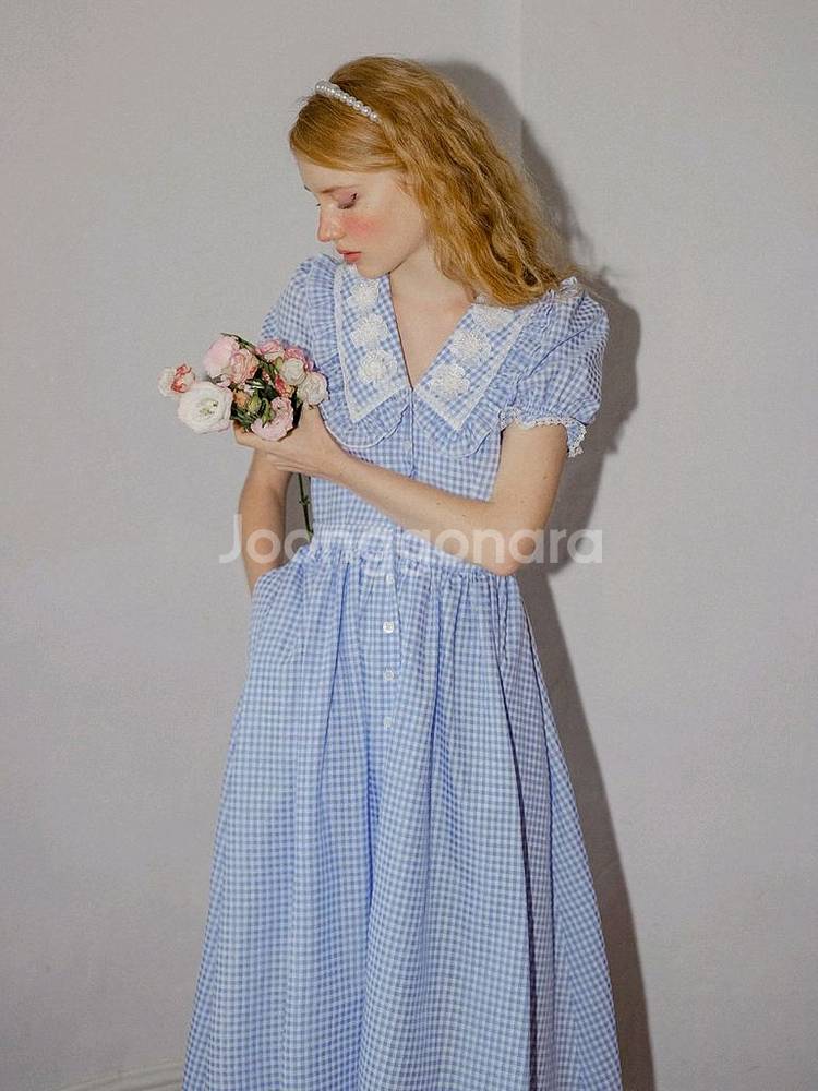 쎄뮤아듀 alice blue checkered flar--1