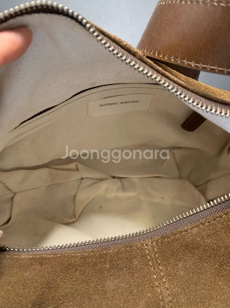 낫띵리튼Shoulder leather bag camel--6