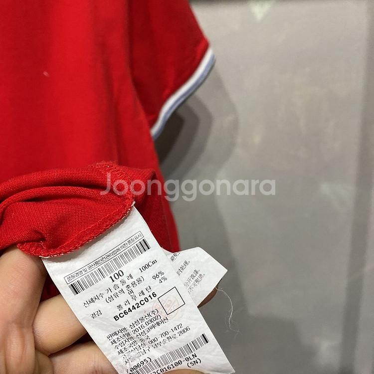 (100) 빈폴 여성 캐주얼 슬림핏 반팔 카라티--4