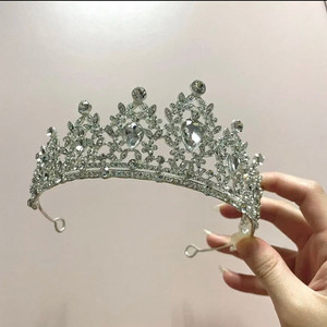 티아라 큐빅 웨딩 왕관 머리띠