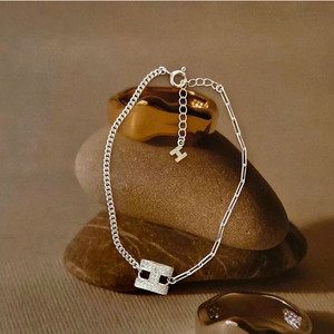 S925 실버 H 큐빅 팔찌 순은 팔찌