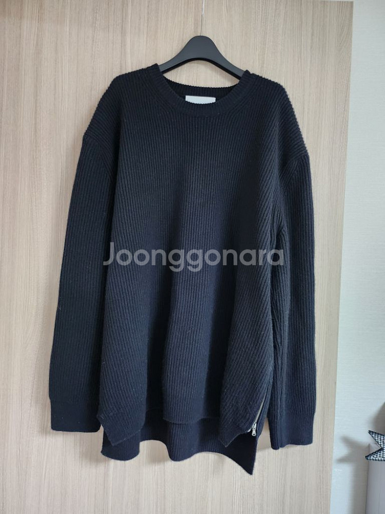 솔리드옴므 니트 탑.블랙--0