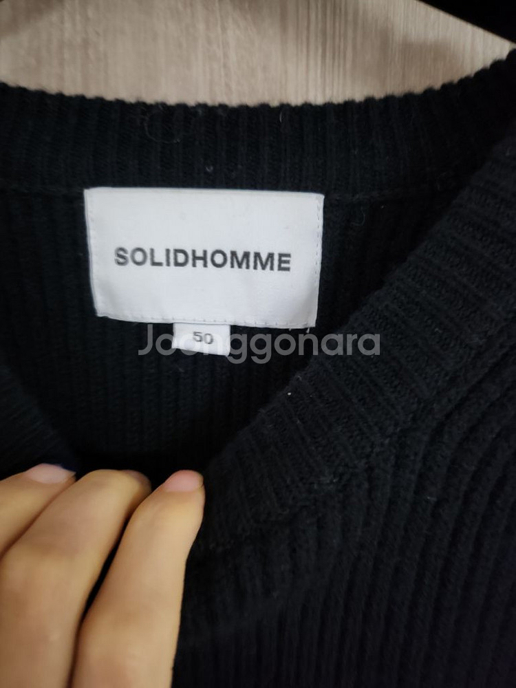 솔리드옴므 니트 탑.블랙--3