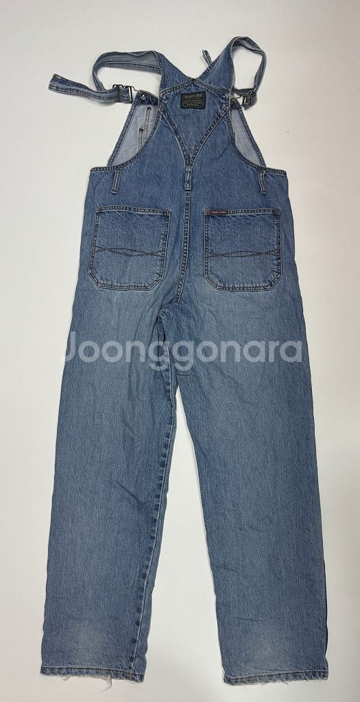빈티지 워싱 데님 오버롤 점프수트 멜빵바지--1