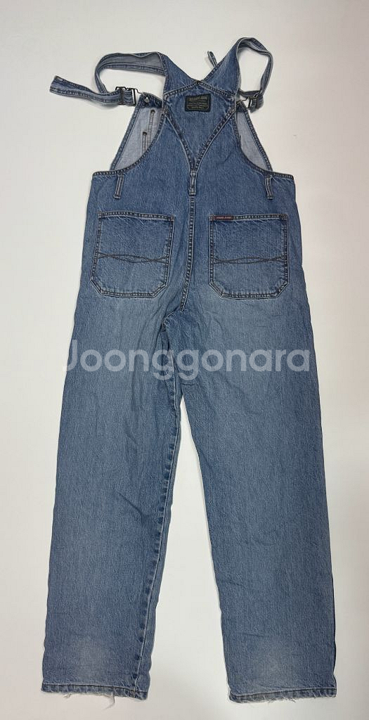 빈티지 워싱 데님 오버롤 점프수트 멜빵바지--1