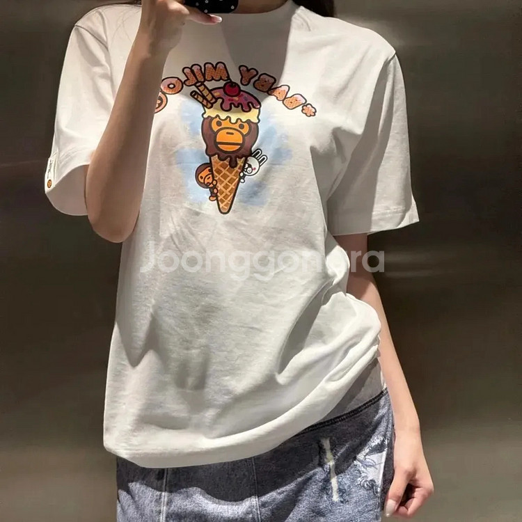 베이프 베이비 마일로 아이스크림 티셔츠 2025SS--6