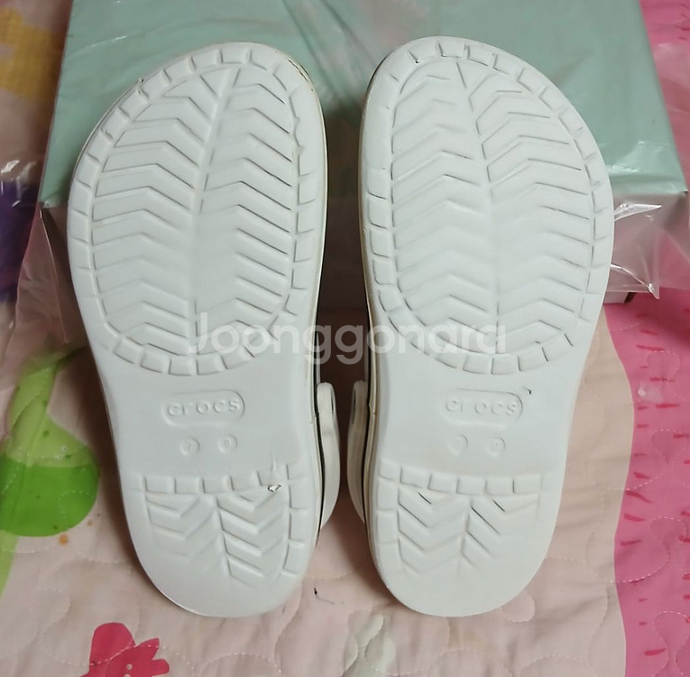 크록스정품255바야밴드 화이트.지비츠포함--7