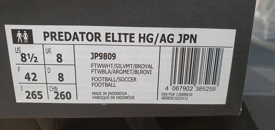 JP9809 프레데터 엘리트 HG AG 흰파 265 - 안심되는 중고거래
