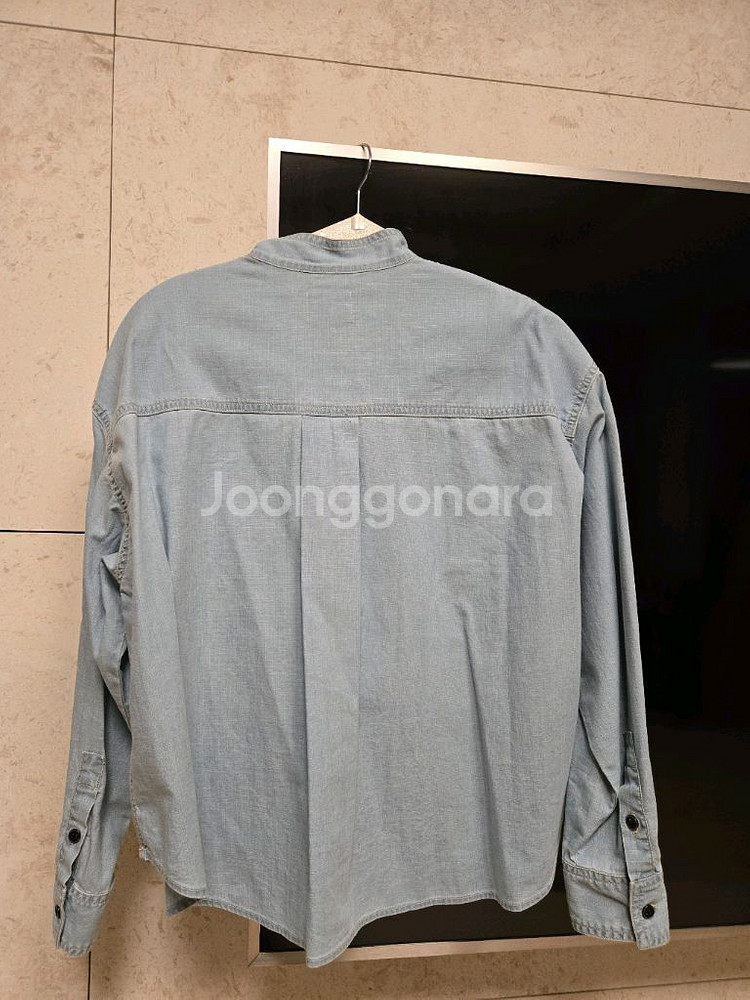 이자벨마랑 블루 워싱 면 데님블라우스--2