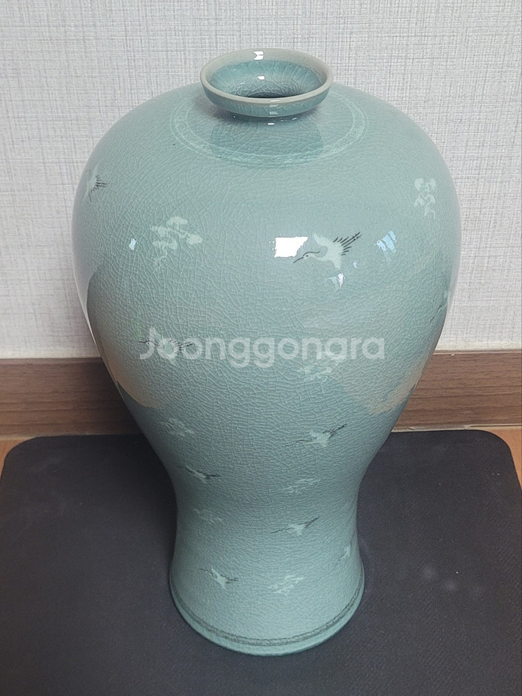 해강 유근형 선생 작 상감운학문매병--1