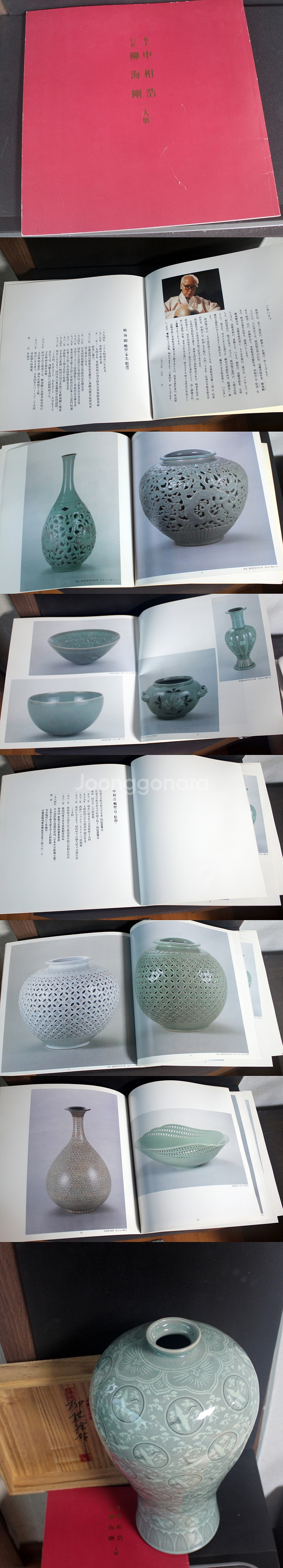 해강 유근형 선생 작 청자상감운학문매병--9
