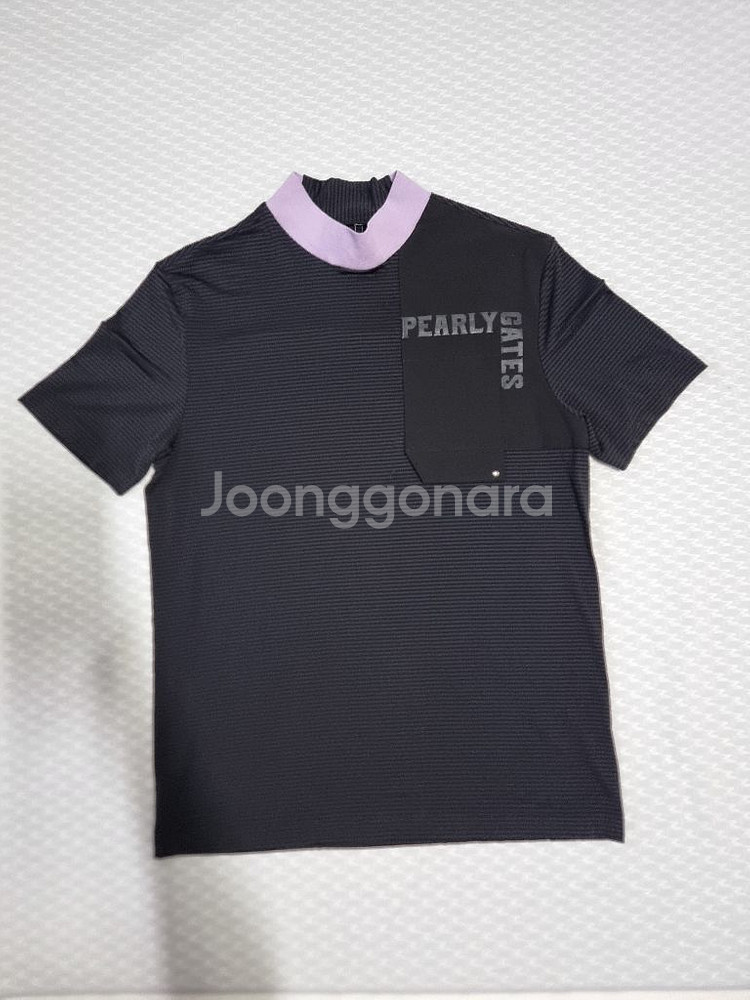 파리게이츠 블랙 라일락 골프 반팔티--0