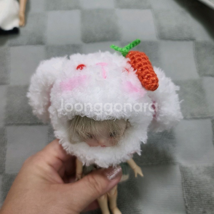 오비츠 11 사이즈 뜨개 토끼모자--2