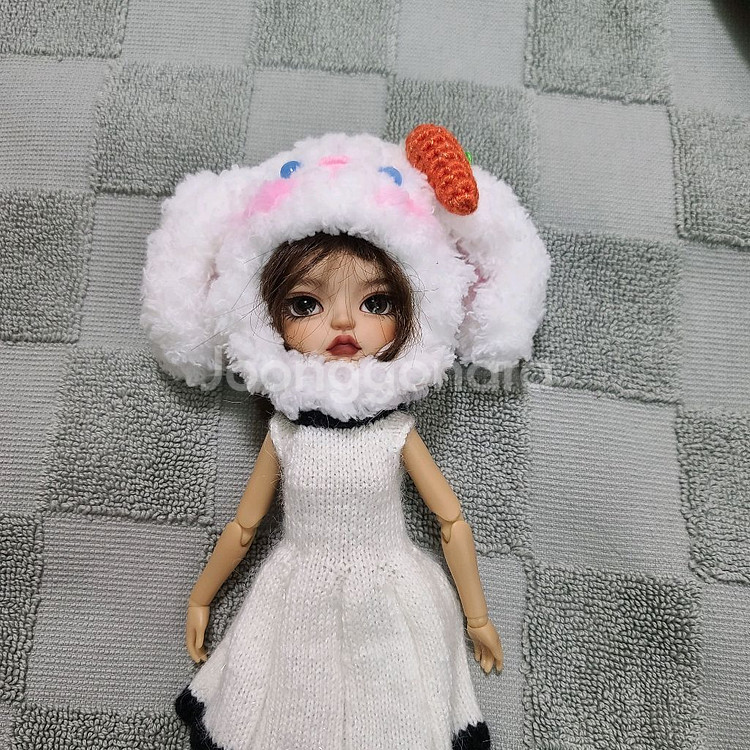 오비츠 11 사이즈 뜨개 토끼모자--5