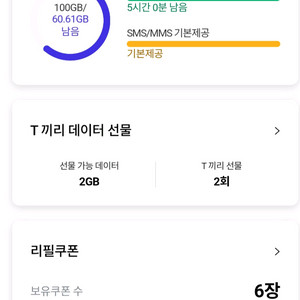 skt 데이터 2기가 판매합니다