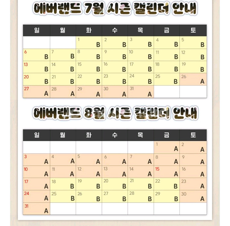 에버랜드 A구간 종일권--0