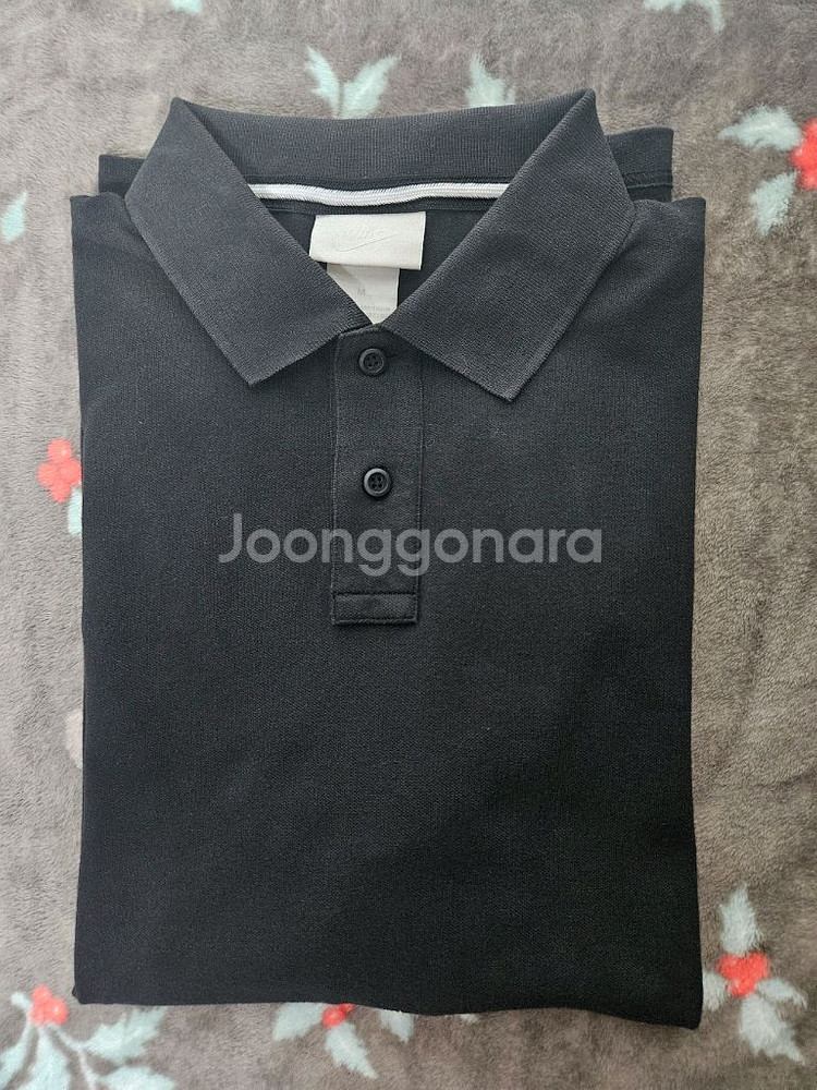[해외M]나이키랩 화이트라벨 코트 컬렉션 반팔폴로 블랙--3