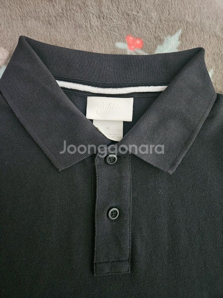 [해외M]나이키랩 화이트라벨 코트 컬렉션 반팔폴로 블랙--6